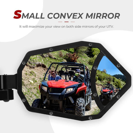 UTV 1.65"-2" Rear View Mirror & 1.6"-2" Round Tube Side Mirror
