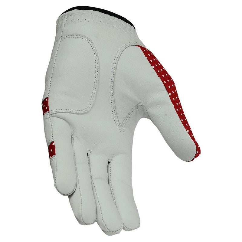 Load image into Gallery viewer, New Women's Golf Gloves Left Hand Cabretta Leather White Red

