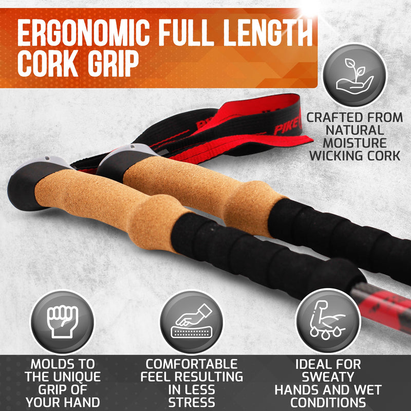 Load image into Gallery viewer, Pike Trail Carbon Fiber Trekking Poles – Lightweight, Adjustable Hiking Poles for Every Adventure
