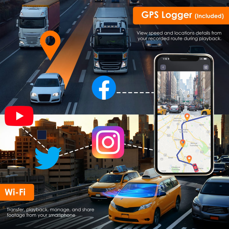 Load image into Gallery viewer, RexingUSA M2 MAX – 2-Channel Mirror Dash Cam w/ 12” IPS Touch Screen, 4K + 1080p, Wi-Fi, GPS, ADAS,Loop Recording, Backup Camera, Parking Mode, Collision Detection
