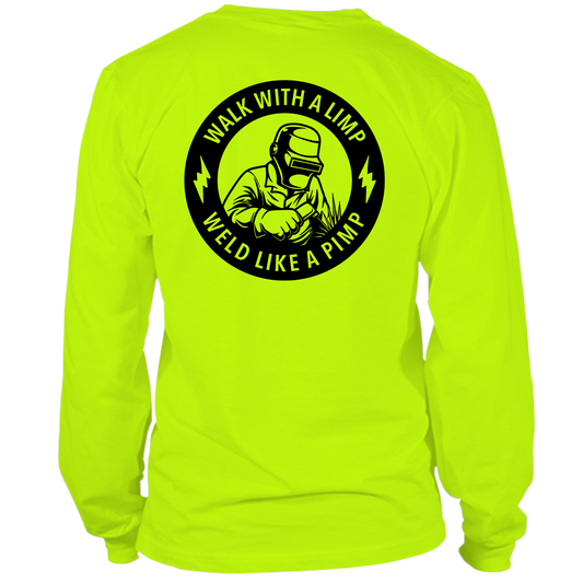 Weld Like a Pimp - Long Sleeve Hi-Vis T-Shirt