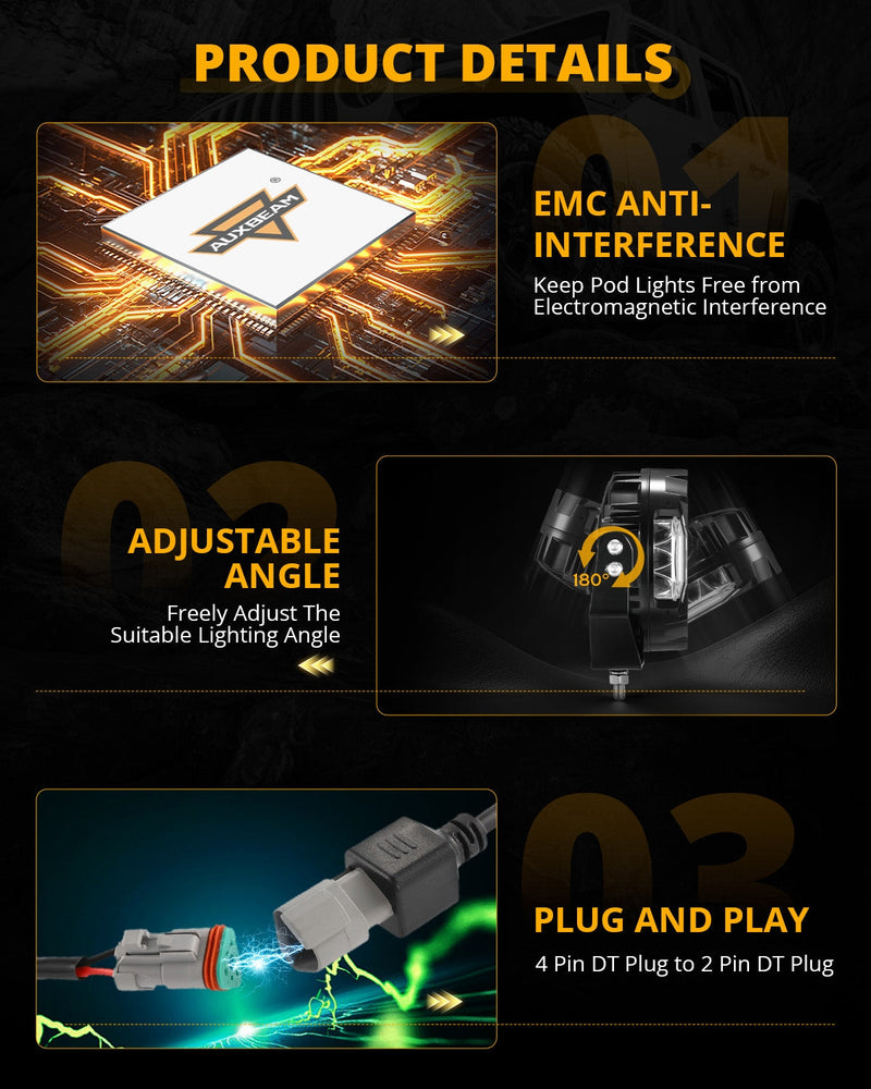 Load image into Gallery viewer, V-ULTRA Series | 7 Inch 226W LED Side Shooter White Pod Lights with Amber DRL
