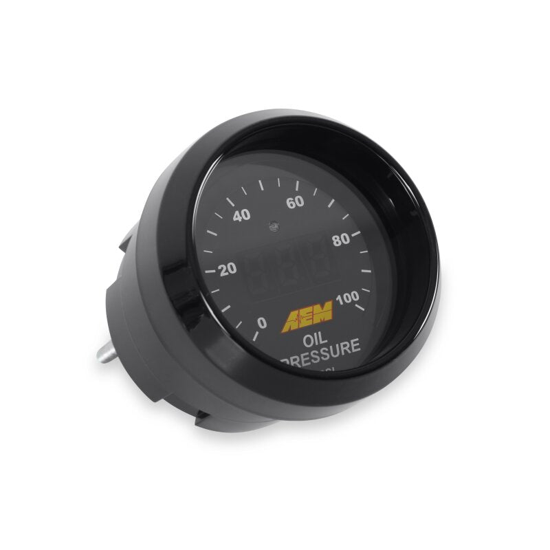Load image into Gallery viewer, AEM Electronics 52mm Digital Oil Pressure Gauge 0-100 PSI
