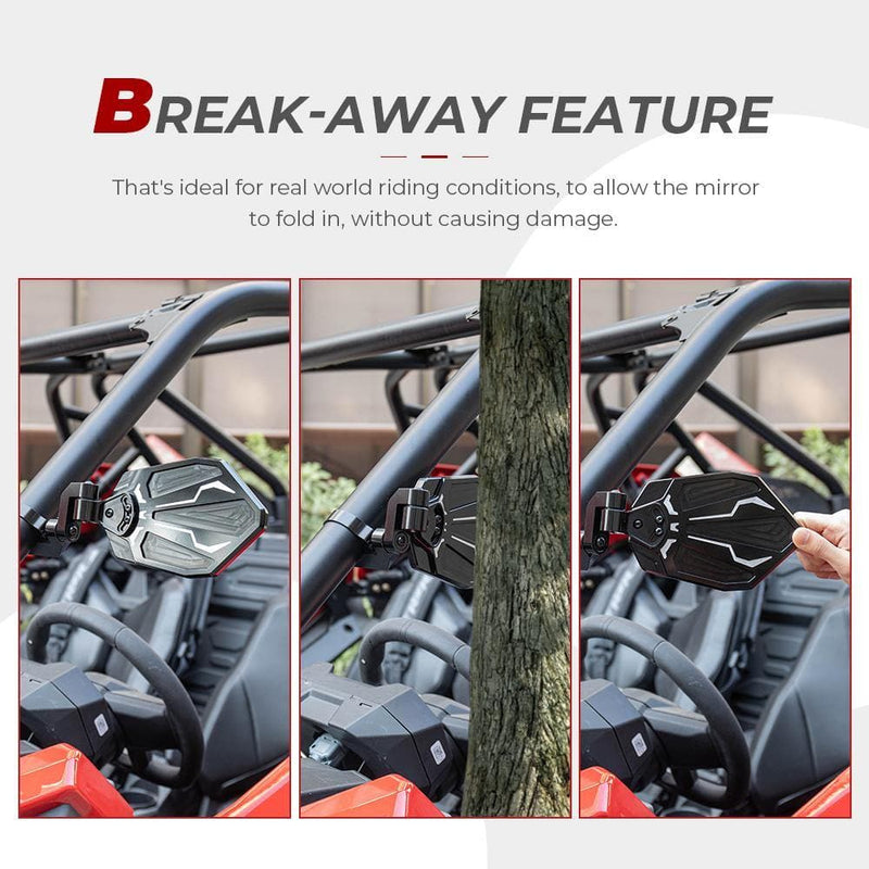 Load image into Gallery viewer, UTV 1.65"-2" Rear View Mirror &amp; 1.6"-2" Round Tube Side Mirror

