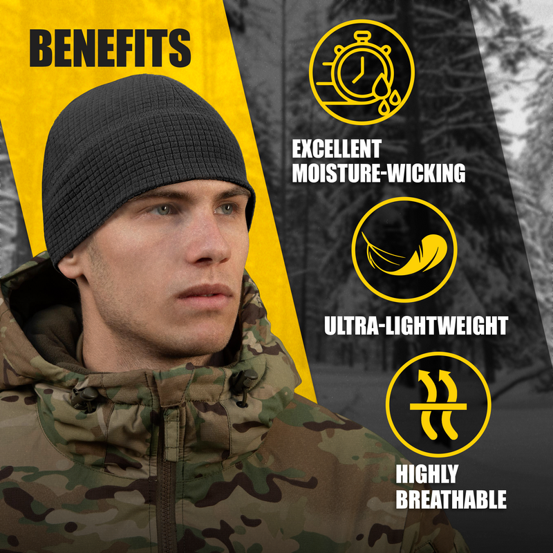 Load image into Gallery viewer, M-Tac Grid Fleece Beanie  Breathable Hat Lightweight Scull Cap
