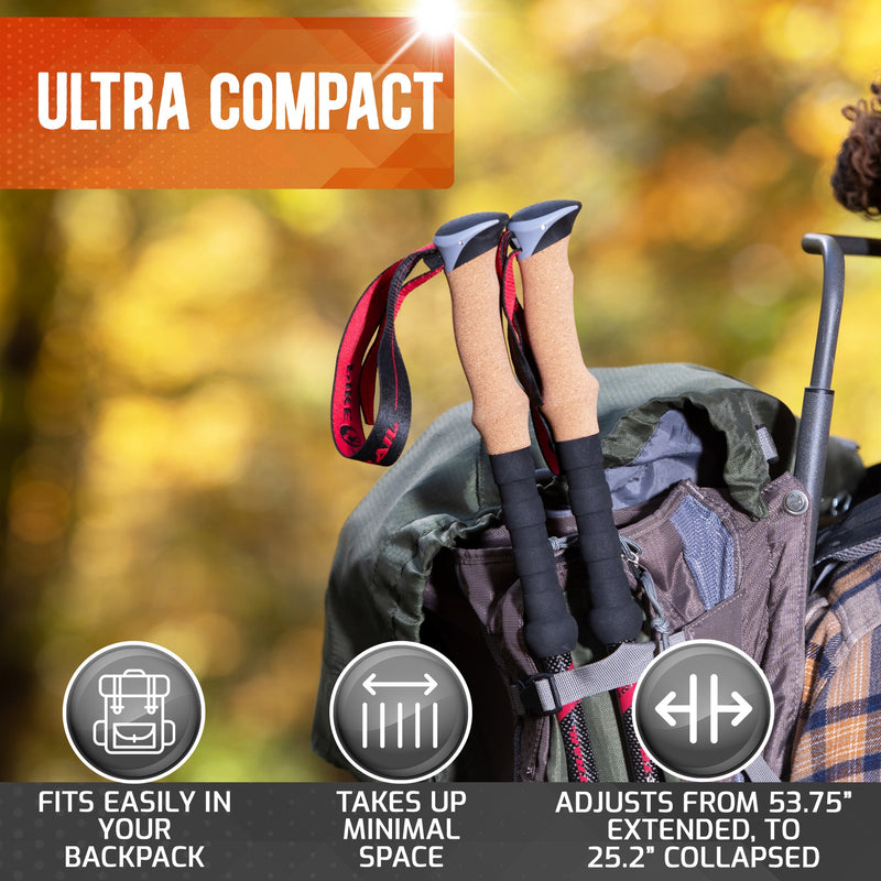 Load image into Gallery viewer, Pike Trail Carbon Fiber Trekking Poles – Lightweight, Adjustable Hiking Poles for Every Adventure

