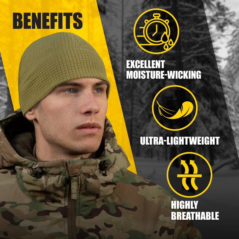 Load image into Gallery viewer, M-Tac Grid Fleece Beanie  Breathable Hat Lightweight Scull Cap
