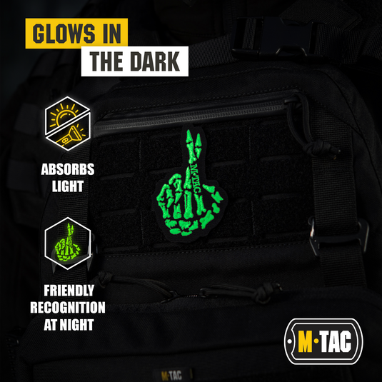 M-Tac GITD Patch Crossed Fingers (Embroidered)