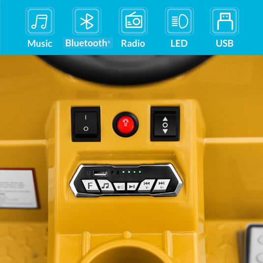 Kidzone 6V Garbage Truck Ride On Toy with LED Lights and Recycling Accessories