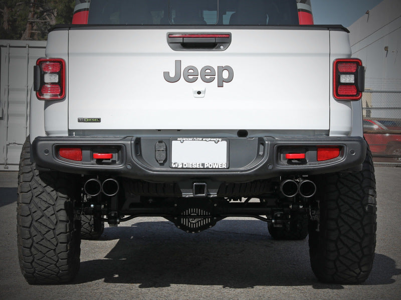 Load image into Gallery viewer, aFe Vulcan Series 3in 304SS DPF-Back 21 Jeep Gladiator V6-3.0L (td) Dual Black Tip
