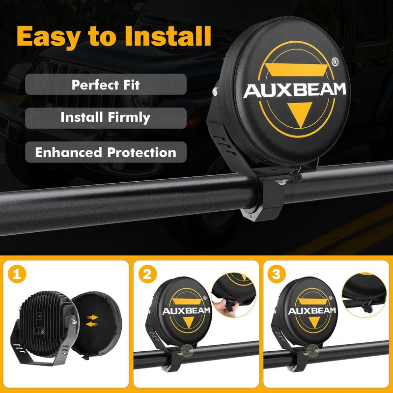 Load image into Gallery viewer, (2pcs/set) 9 Inch Round LED Driving Light Black Leather Cover Light Shield Cover
