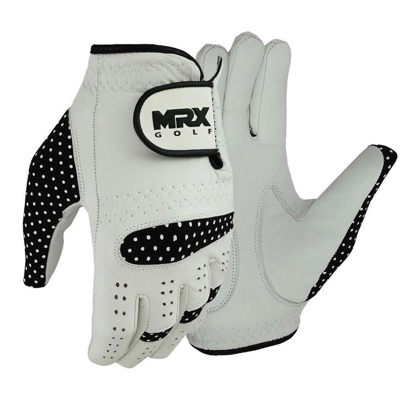 Load image into Gallery viewer, New Women Golf Gloves Cabretta Leather White Black
