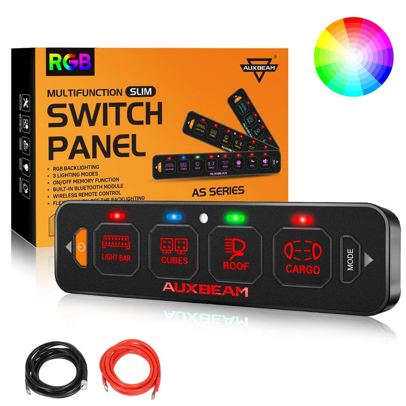 Load image into Gallery viewer, AS-R40 RGB Slim Switch Panel, Toggle/ Momentary/ Pulsed Mode Supported(One-Sided Outlet)
