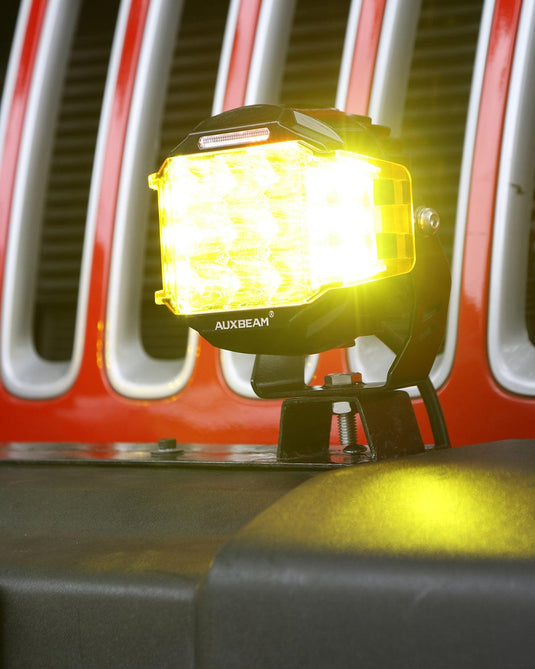 V-MAX Series | 5 Inch 168W 16440LM Combo Beam Side Shooter LED Round Pod Lights with Amber DRL