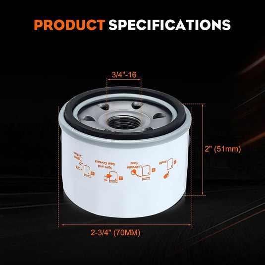 07-1475 Oil Filter for MTD 751-12690 Cub Cadet 4P90HU 4P90HUA 4P90HUB 4P90JHA Craftsman LT1500 LT3800 LT4200 T1000 T1200 Engine Mower # 951-12690