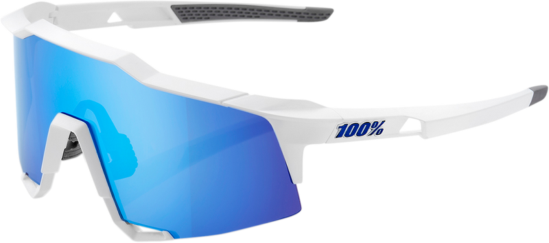 Load image into Gallery viewer, 100% Speedcraft Sunglasses - White - Blue Mirror 60007-00012
