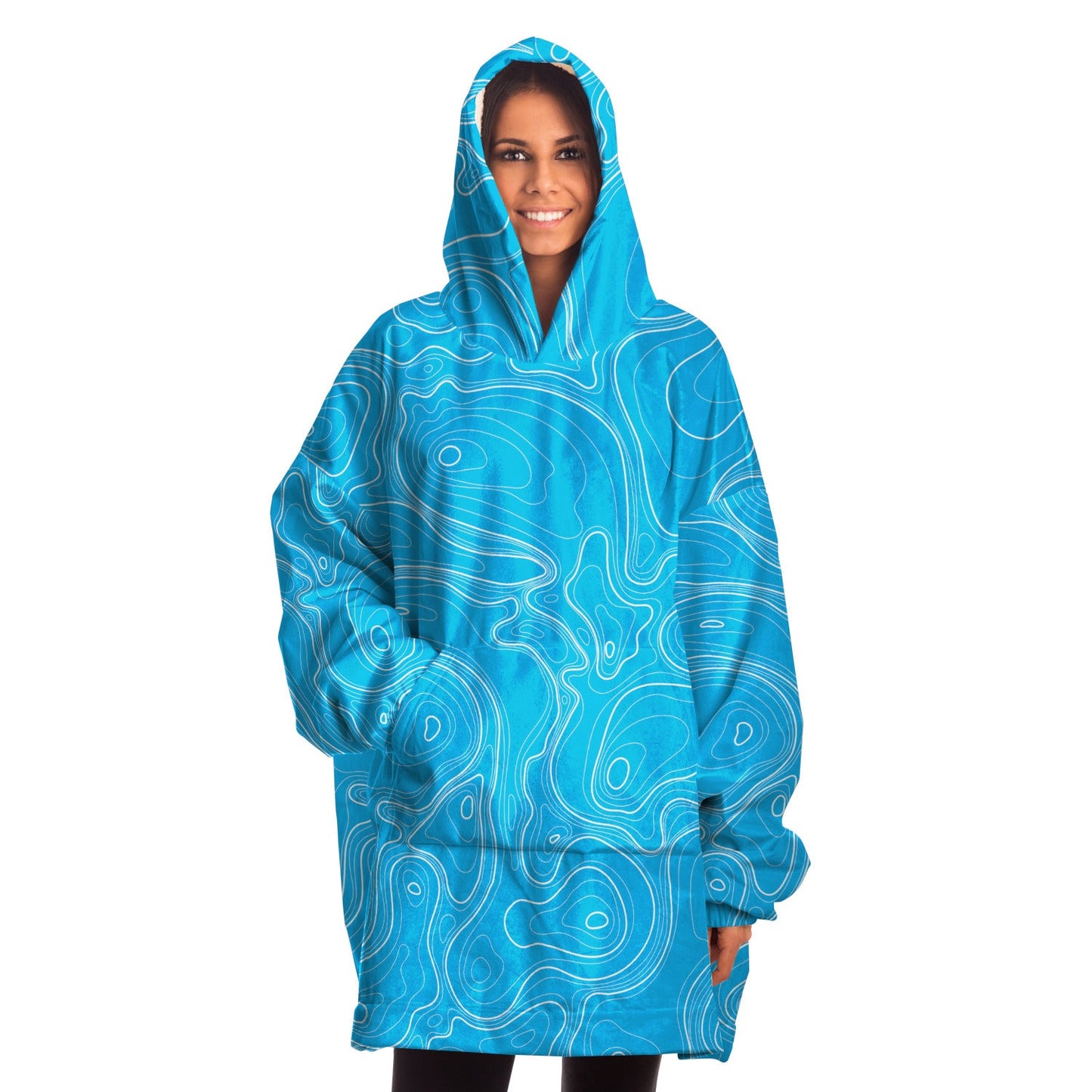 Rad Palm Blue Topographic Snug Hoodie