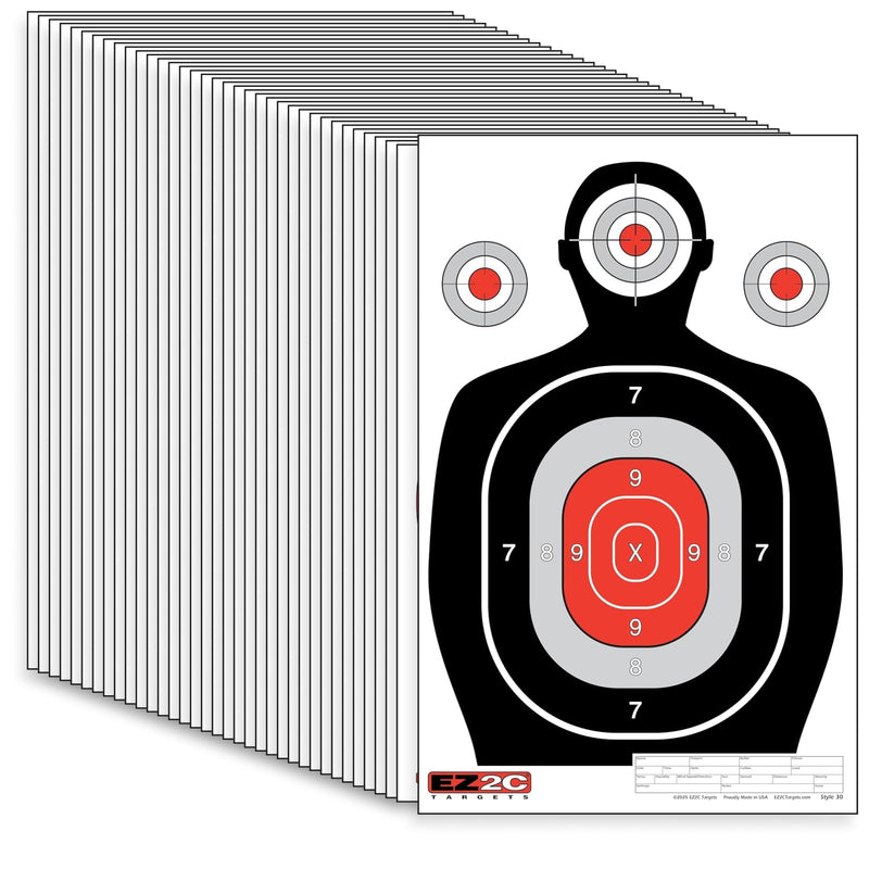 Load image into Gallery viewer, 25 EZ2C 12"x18" Silhouette Shooting Target USA MADE Paper Range Targets (Peel-Off Pad of 25)
