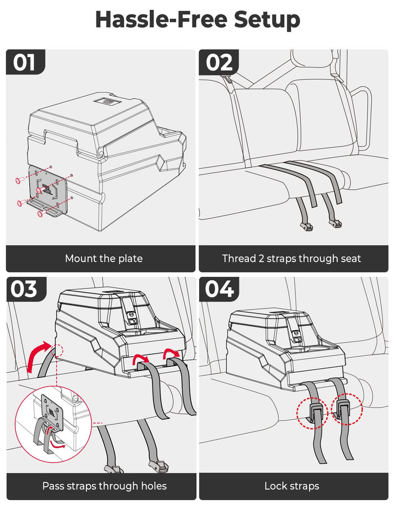 Load image into Gallery viewer, UTV Bench Seat Center Console Box for Polaris Ranger XP 1000/Crew 2017-2026
