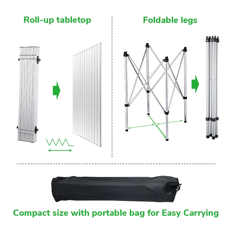 Load image into Gallery viewer, Easy Roll Aluminum Camping &amp; Picnic Table (27x27.5in) - Heavy Duty
