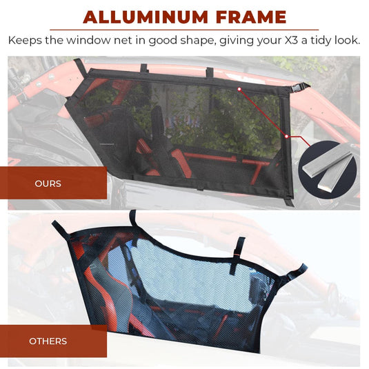Upper Door Window Nets for Can Am Maverick X3/MAX - Set of Two