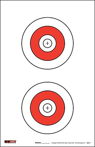 Load image into Gallery viewer, EZ2C Targets #2: Double Bullseye Paper Shooting Range Targets USA MADE 11”x17”
