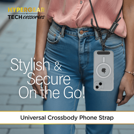 HyperGear TECHcessories Black Braided Rope Universal Crossbody Phone Strap