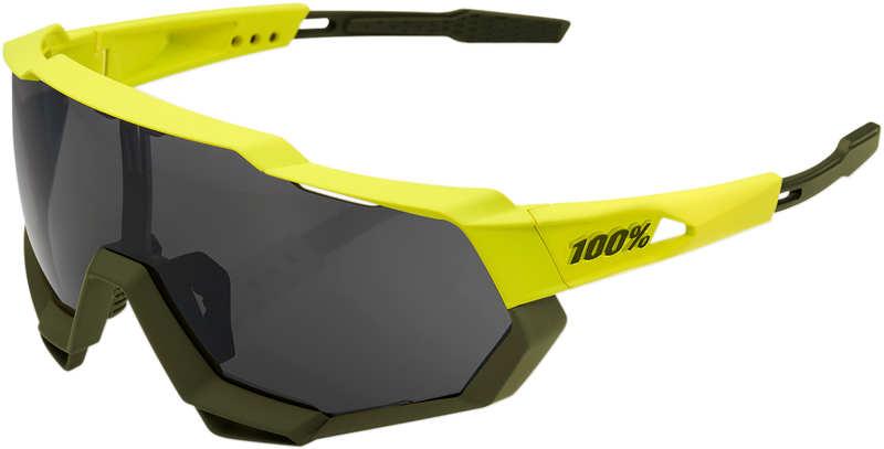Load image into Gallery viewer, 100% Speedtrap Sunglasses - Yellow - Black Mirror Lens 61023-004-61
