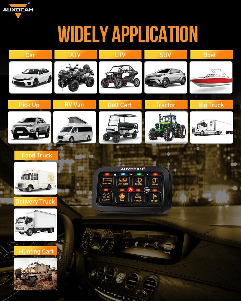 Load image into Gallery viewer, RA80 RGB Switch Panel, Toggle/ Momentary/ Pulsed Mode Supported (One-Sided Outlet)
