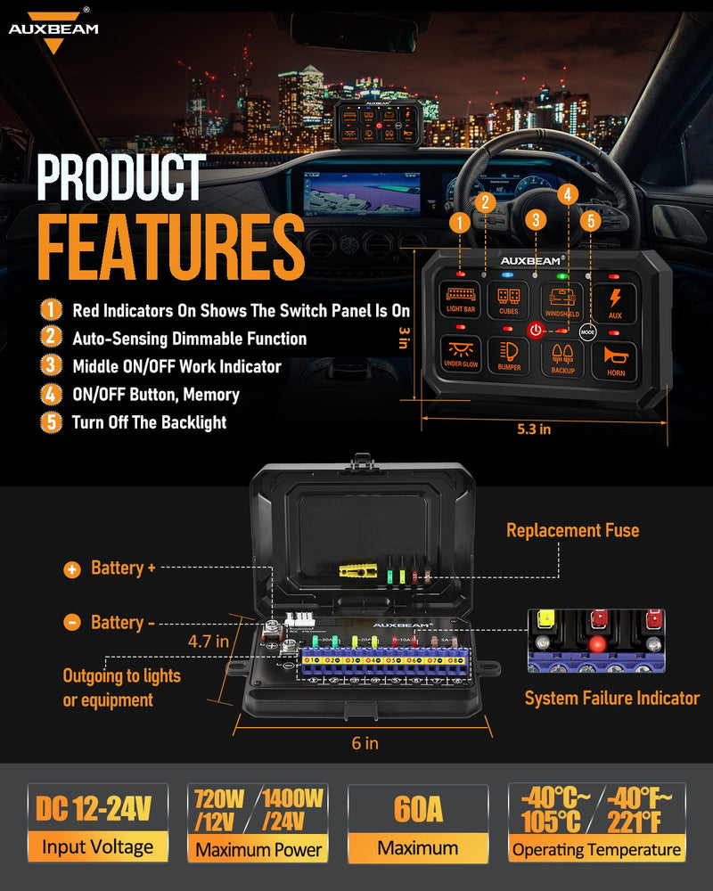 Load image into Gallery viewer, RGB Series 6/8/12 Gang LED Switch Panel,Off Road Light Controller

