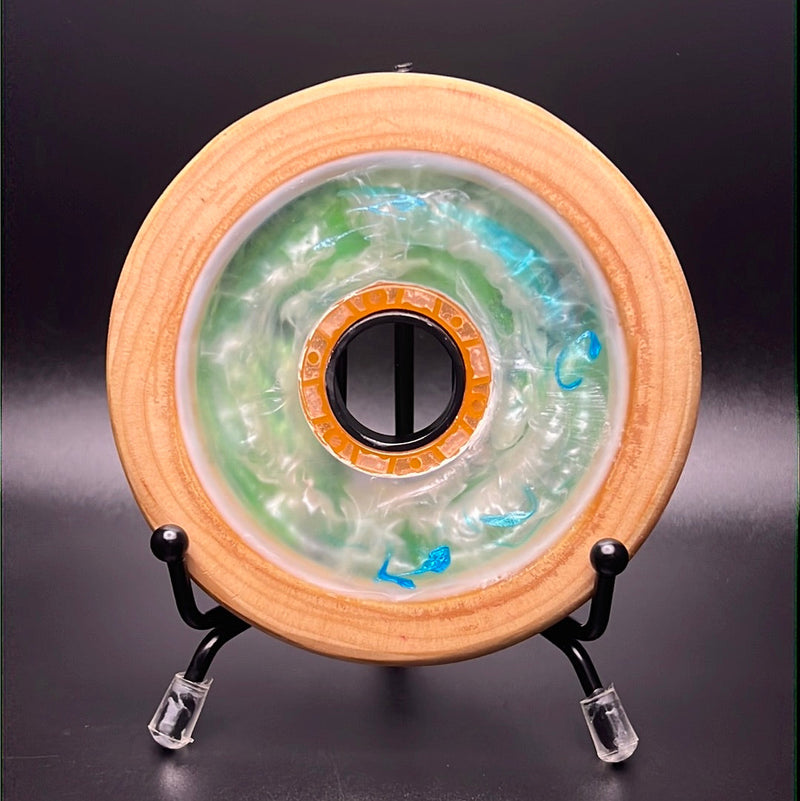 Load image into Gallery viewer, Custom Glow Resin Mini - Wooden Rim and Spinner!
