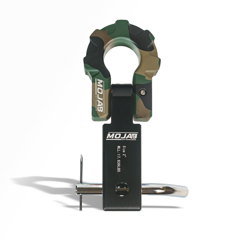 Load image into Gallery viewer, 2'' Aluminum Hitch Receiver with Aluminum D-Shackle 9T-Ceramic coated (Lifetime Warranty)
