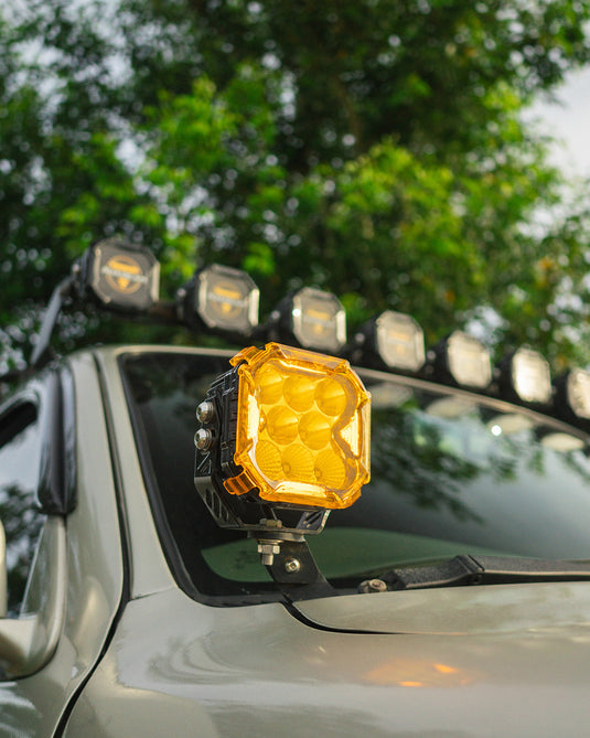 CUBE-Z Series 4 Inch Combo LED Pod Lights Off Road Lights with White DRL & Amber Turn Signal Lights
