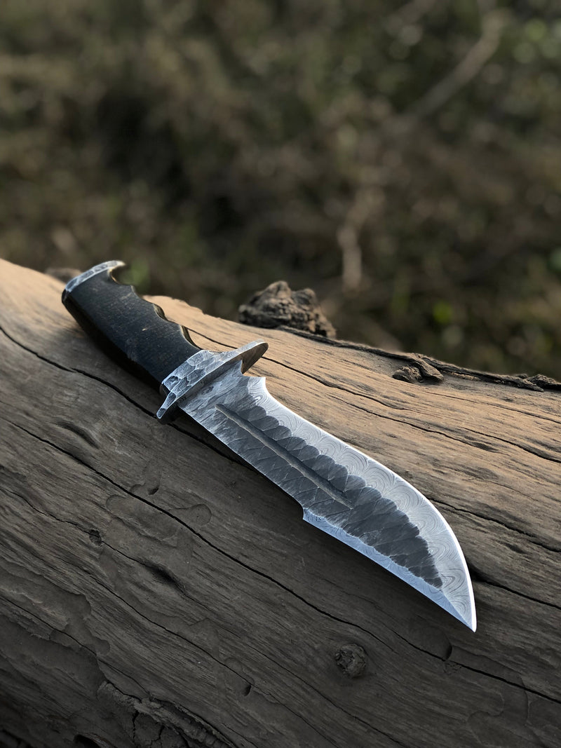 Load image into Gallery viewer, Best Bowie Knife – 13" Handmade Damascus Steel Blade with Resin Horn Handle &amp; Leather Sheath
