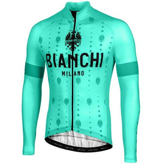 Bianchi Perticara Men's Long Sleeve Cycling Jersey (Celeste) Medium