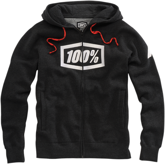 100% Syndicate Fleece Zip-Up Hoodie - Heather Black/White - Small 20032-00000