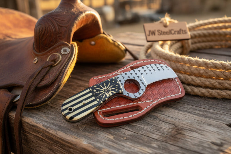 Load image into Gallery viewer, Liberty Star Talon Karambit 5" with American flag engraved handle
