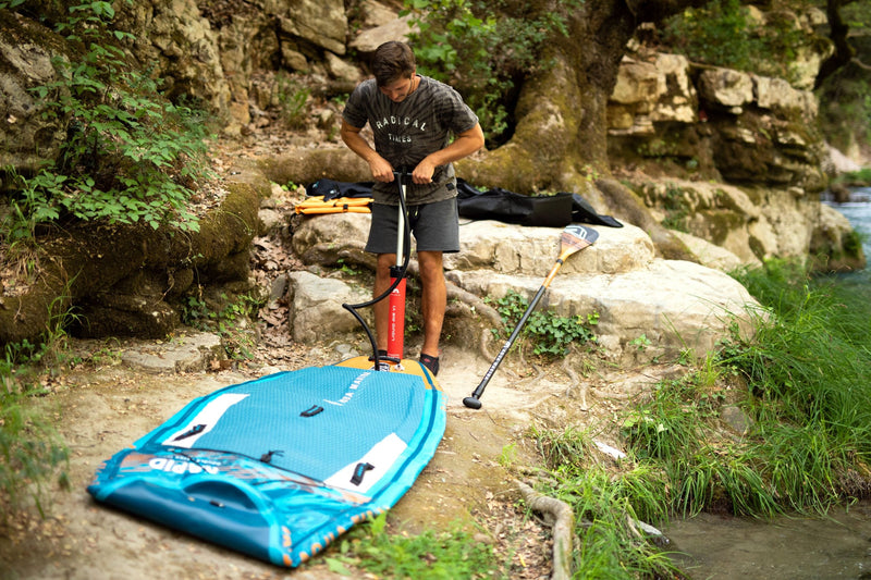 Load image into Gallery viewer, Aqua Marina RAPID 9'6" Inflatable Paddle Board River SUP
