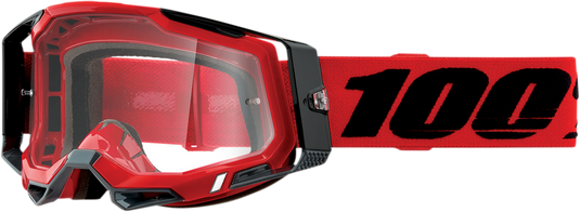 100% Racecraft 2 Goggles - Red - Clear 50009-00003