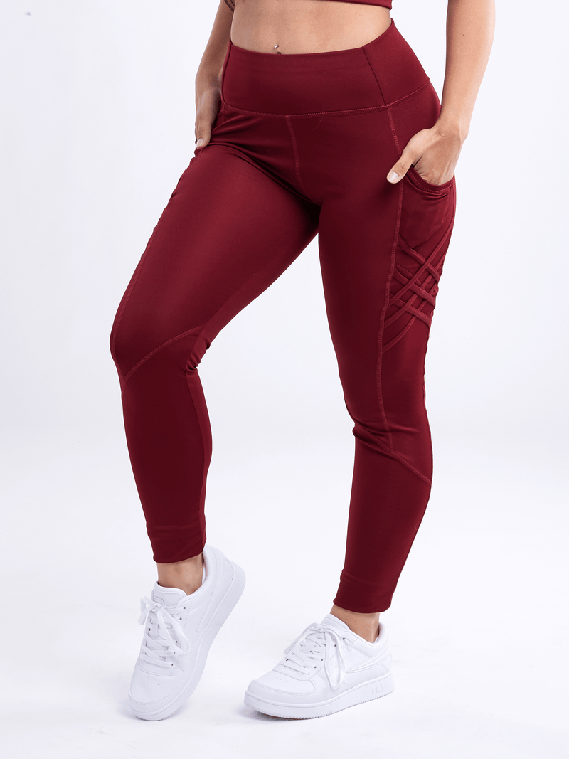 Load image into Gallery viewer, JupiterGear High-Waisted Criss-Cross Training Leggings with Hip Pockets
