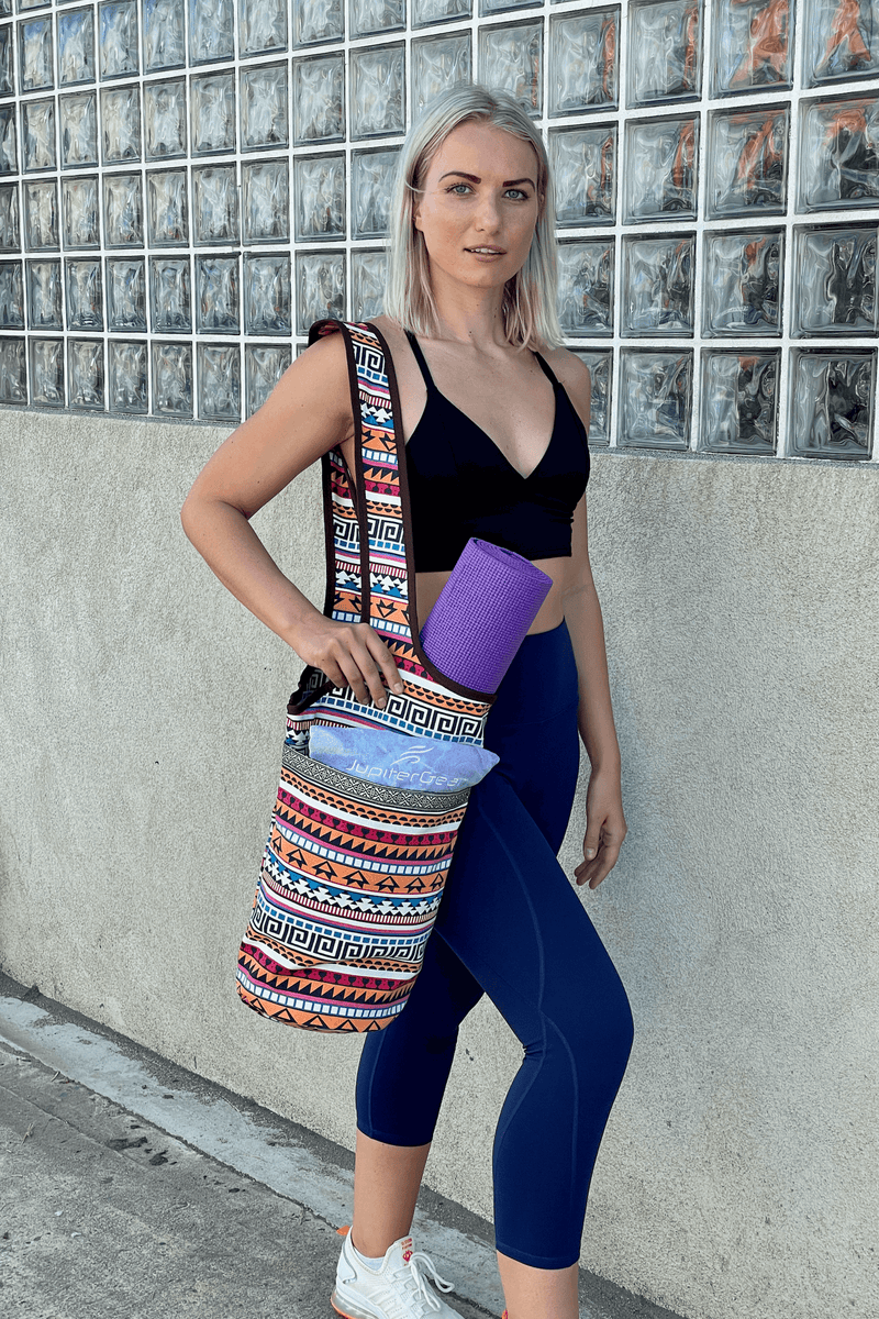 Load image into Gallery viewer, JupiterGear Yoga Mat Carrying Tote Bag with Large Pockets
