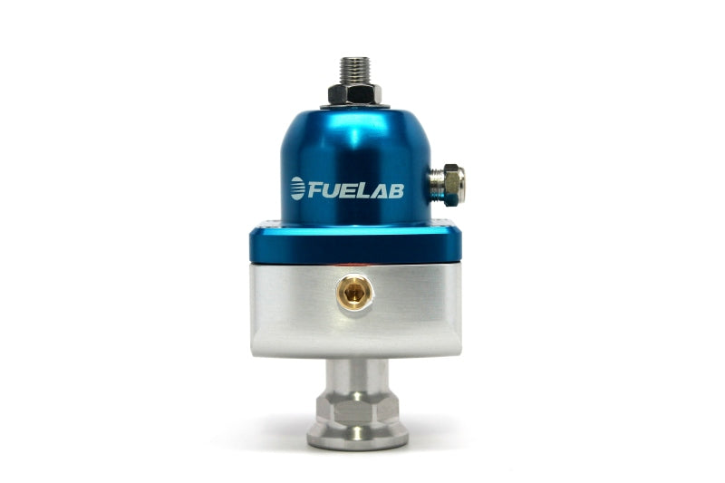 Load image into Gallery viewer, Fuelab 555 High Pressure Adjustable FPR Blocking 25-65 PSI (1) -8AN In (2) -8AN Out - Blue
