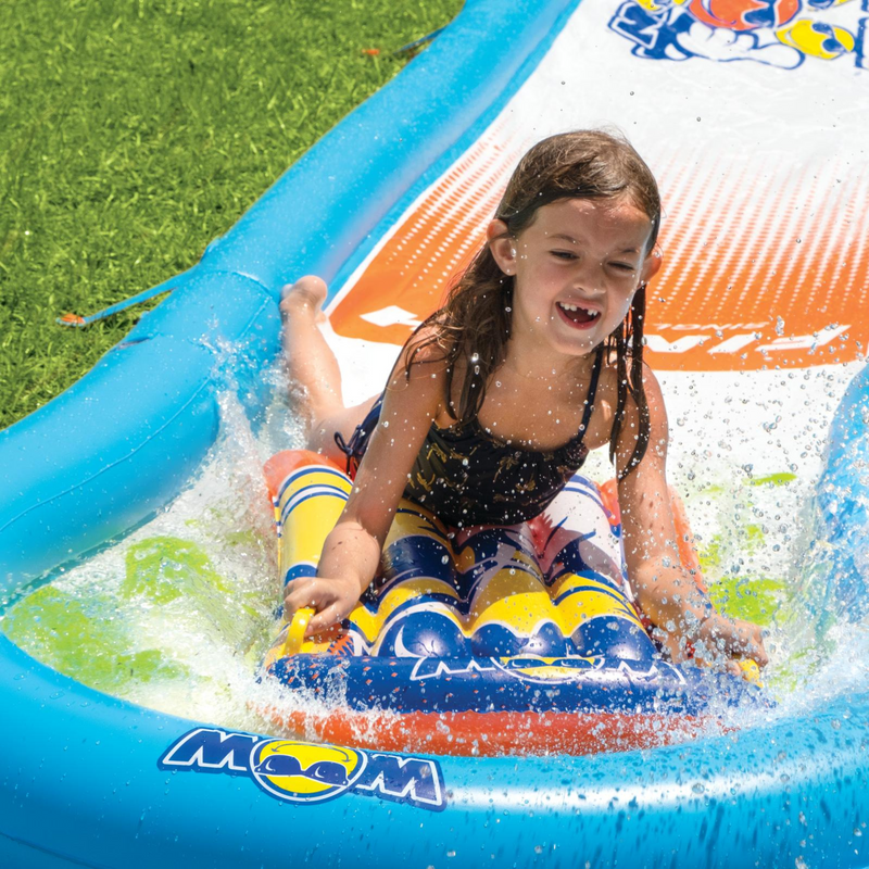 Load image into Gallery viewer, WOW Sports Single Lane Backyard Lawn Slide with Attached Pool
