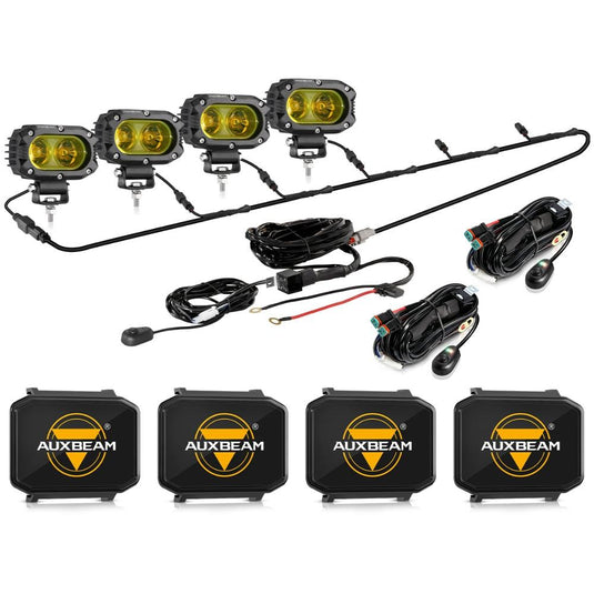 R4 Series | 4 Inch 60W LED Pods Light Flood Beam Amber Light