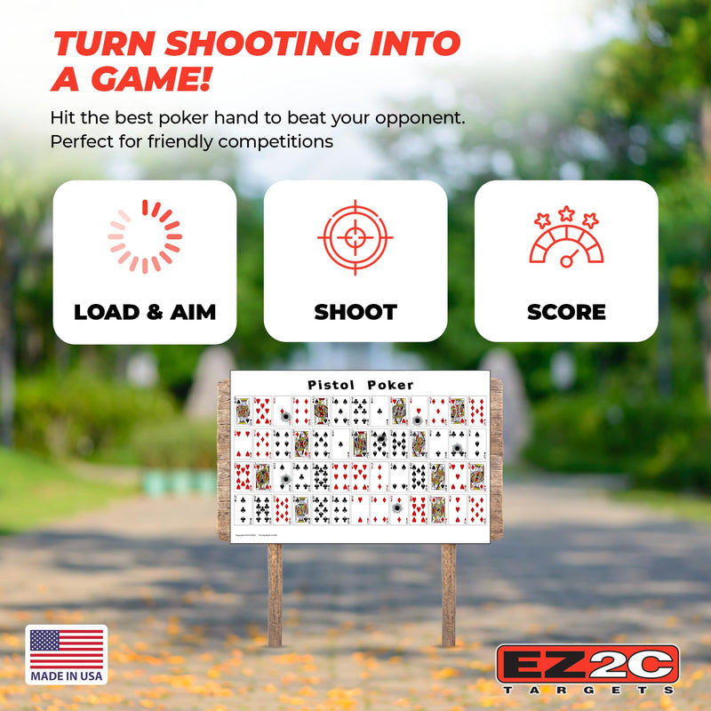 Load image into Gallery viewer, 20 EZ2C Pistol Poker Paper Shooting Targets 12"x18" 20 pack USA MADE
