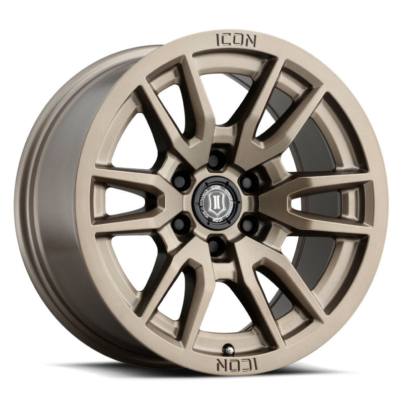 Load image into Gallery viewer, ICON Vector 6 17x8.5 6x5.5 0mm Offset 4.75in BS 106.1mm Bore Bronze Wheel
