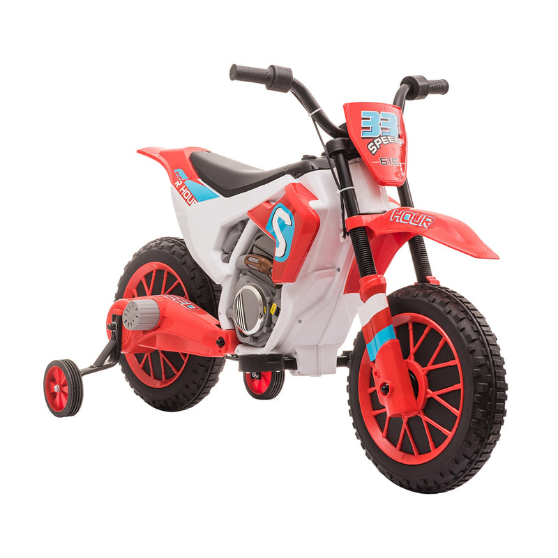 Load image into Gallery viewer, 12V Rechargeable Dirt Bike Toy with Training Wheels - Perfect for Little Riders!
