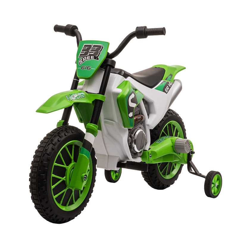 Load image into Gallery viewer, 12V Rechargeable Dirt Bike Toy with Training Wheels - Perfect for Little Riders!
