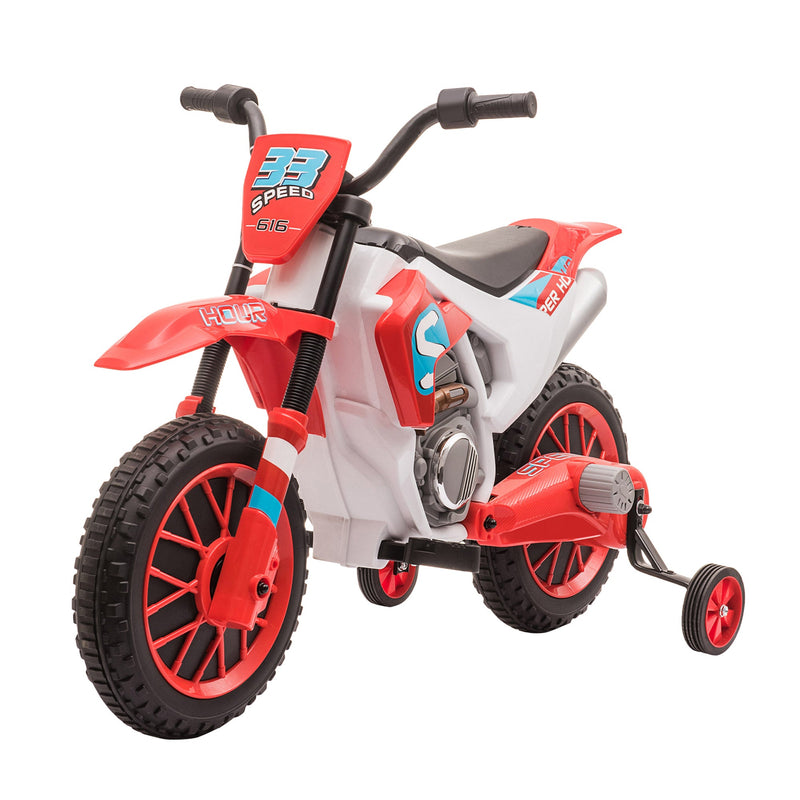 Load image into Gallery viewer, 12V Rechargeable Dirt Bike Toy with Training Wheels - Perfect for Little Riders!

