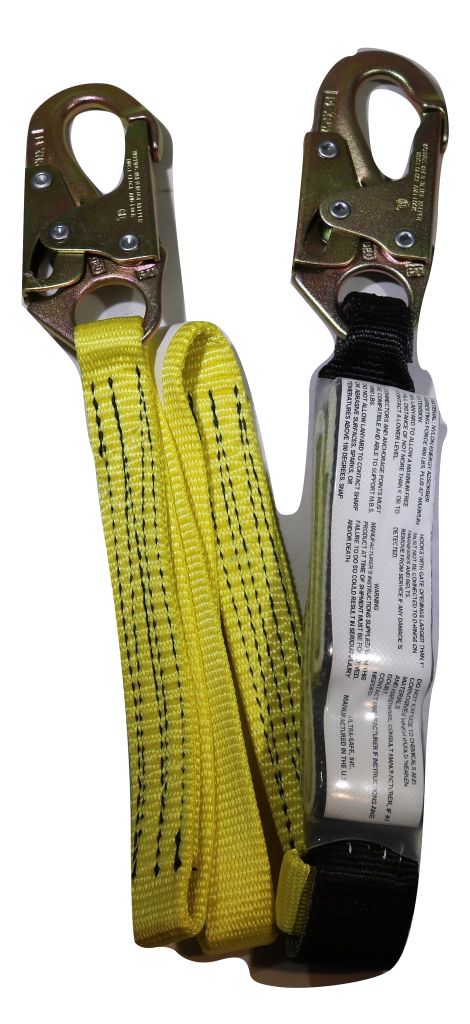 Load image into Gallery viewer, 1&quot; x 6 Ft Shock-Absorbing Nylon Web Lanyard w/ Double-Locking Snap Hooks | 96516
